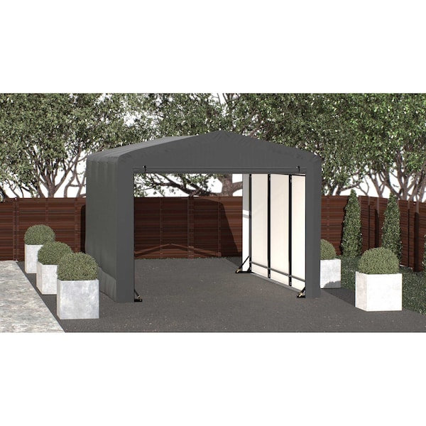 Shelterlogic ShelterTube Wind and Snow-Load Rated Garage, 10x14x8 Gray SQAACC0103C01001408 - main